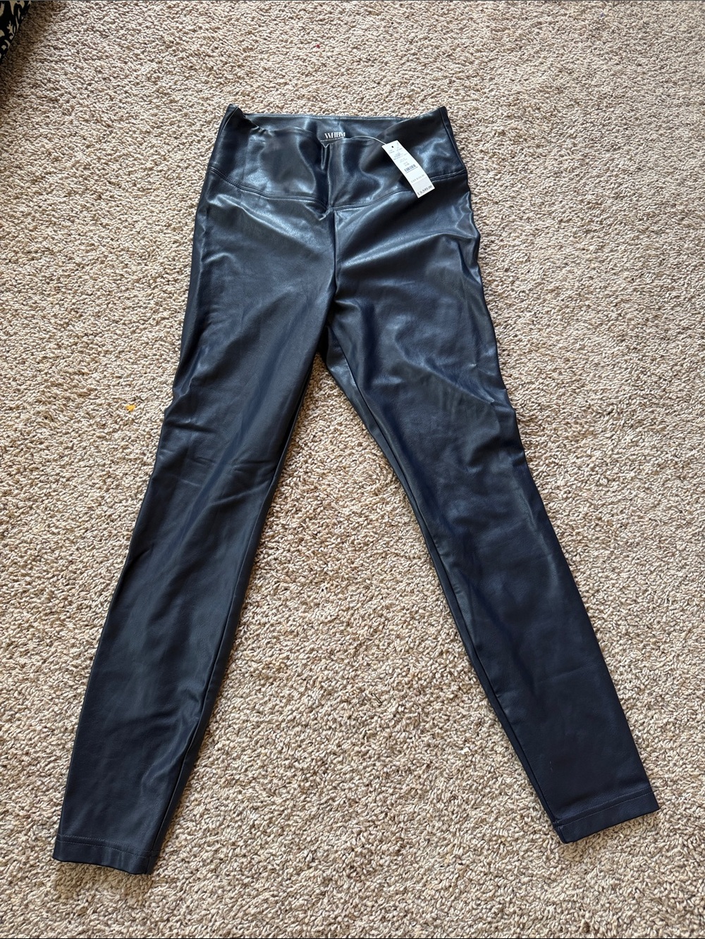 White House Black Market Faux Leather Leggings - Navy Size 10